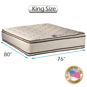 Coil Comfort Firm PillowTop Mattress Only (Full) Double-Sided Sleep System with Enhanced Cushion Support- Fully Assembled, Great for Your Back, longlasting Comfort by Dream Solutions USA