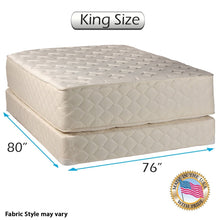 Load image into Gallery viewer, Dream Sleep Highlight Luxury Firm Mattress &amp; Low 5" Height Box Spring Set with Bed Frame Included - Spine Support, Innerspring Coils, Longlasting Comfort (Queen 60" W x 80" L x 14" H)