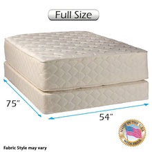 Load image into Gallery viewer, Dream Solutions USA Highlight Luxury Firm 54"x75"x14" Full Mattress &amp; Low 5" Height Box Spring Set Fully Assembled - Spinal Back Support, Innerspring Coils, Longlasting Comfort