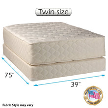 Load image into Gallery viewer, Highlight Luxury Firm Twin Size (39&quot;x75&quot;x14&quot;) Mattress &amp; Box Spring Set - Fully Assembled - Spinal Back Support, Innerspring Coils, Premium Edge Guards, Longlasting Comfort - by Dream Solutions USA