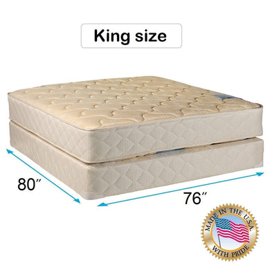 Chiro Premier (Beige) Two-Sided Gentle Firm Mattress Set with Mattress Cover Protector Included - Flippable, Fully Assembled, Orthopedic, Long Lasting by Dream Solutions USA (Full 54