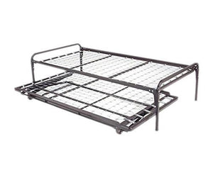 Dream Solutions Metal Day Bed (Daybed) Frame and Pop up Trundle with Great Soft Mattresses Included Package Deal, Twin