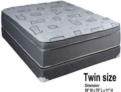 Dream Sleep Natural Trophy Twin Size Medium Plush Eurotop Mattress Set with Mattress Cover Protector Included - Innerspring Coils, Sleep Support System, Orthopedic, Longlasting by Dream Solutions USA