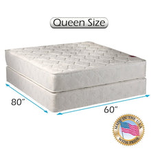 Load image into Gallery viewer, Legacy 2-Sided Gentle Firm Mattress and Box Spring Set - Queen Size 60"x80"x8" - Spinal Support System, Luxury Quality, Fully Assembled, Good for your back, Long Lasting Comfort by Dream Solutions USA