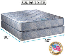 Load image into Gallery viewer, Dream Sleep Chiro Premier 2-Sided (Blue) Mattress Set with Bed Frame Included - Orthopedic, Longlasting Comfort by Dream Solutions USA (Queen Size)