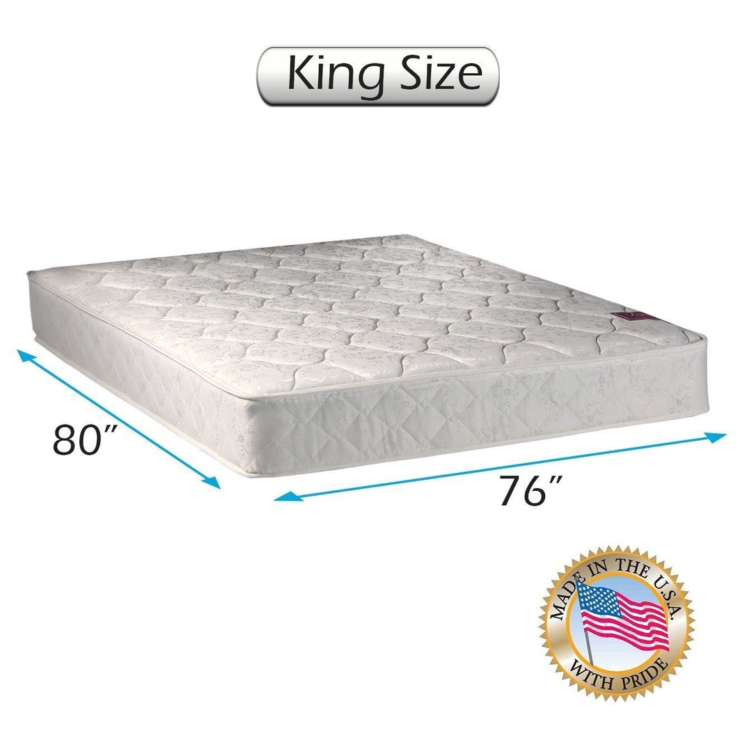 Dream Sleep Legacy King Size None Flip One-Sided Mattress Only with Mattress Cover Protector Included - Good for Your Back, Innerspring coils, Orthopedic by Dream Solutions USA