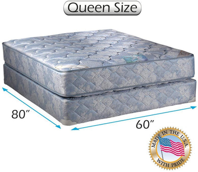 Dream Sleep Chiro Premier (Blue) 2-Sided Queen Mattress Set with Mattress Cover Protector Included - Quality Foam, Fully Assembled, Spine Support, Long Lasting by Dream Solutions USA