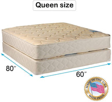 Load image into Gallery viewer, Dream Sleep Chiro Premier Double-Sided Gentle Firm (Beige) Mattress Set with Bed Frame Included Foam, Orthopedic, Longlasting by Dream Solutions USA (Full 54&quot;x75&quot;x9&quot;)