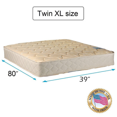 Chiro Gentle Firm Twin XL Two-Sided Mattress Only with Mattress Cover Protector Included (Beige) - Premier Orthopedic, Fully Assembled, Innerspring coils, Long Lasting Comfort by Dream Solutions USA