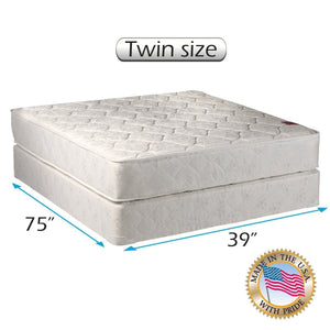 Legacy 2-Sided Gentle Firm Twin Size Mattress Set with Bed Frame Included - Orthopedic Type, Spine Support, Good for Your Back, Long Lasting Comfort by Dream Solutions USA