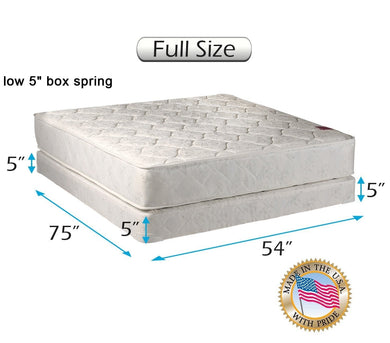 Legacy 2-Sided Full Mattress and Low Profile Box Spring Set with Mattress Cover Protector Included - Fully Assembled, Good for Your Back, Long Lasting by Dream Solutions USA