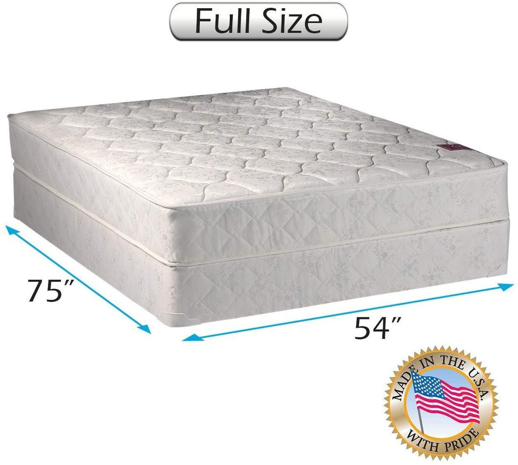 Dream Sleep Legacy 1-Sided None Flip Full Mattress Set with Bed Frame Included - Spinal Support, Orthopedic, Longlasting Comfort by Dream Solutions USA