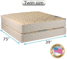 Load image into Gallery viewer, Dream Sleep Chiro Premier Full Two-Sided Gentle Firm (Beige) Mattress Set with Bed Frame Included Foam, Orthopedic, Longlasting Comfort by Dream Solutions USA