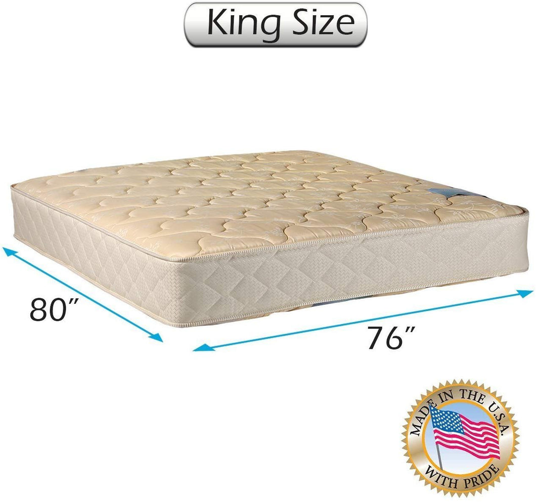 Dream Sleep Chiro Premier Gentle Firm King 2-Sided Mattress Only with Mattress Protector Included (Beige) - Orthopedic, Innerspring coils, Long Lasting Comfort by Dream Solutions USA