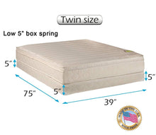 Load image into Gallery viewer, Comfort Pedic Firm (Eurotop) PillowTop Twin Size Mattress &amp; Low 5&quot; Height Box Spring with Mattress Cover Protector Included - Fully Assembled, Plush Knit Cover, Orthopedic by Dream Solutions USA