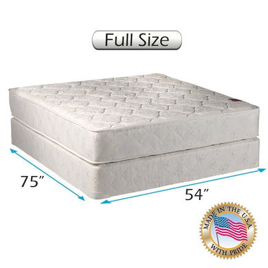 Legacy 2-Sided Gentle Firm Full Size Mattress Set with Bed Frame Included - Orthopedic Type, Spine Support, Good for Your Back, Long Lasting Comfort by Dream Solutions USA