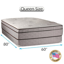 Load image into Gallery viewer, Fifth Ave Plush Foam Encased Eurotop (PillowTop) Queen Size Mattress and Box Spring Set with Mattress Cover Protector Included - Sleep System Support, Assembled, Orthopedic by Dream Solutions USA