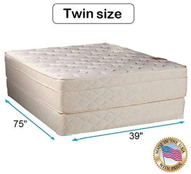 Dream Sleep Beverly Hills Twin Firm Foam Eurotop Mattress and Box Spring Set - Pillowtop Quilted Fabric, Back Support, Longlasting by Dream Solutions USA