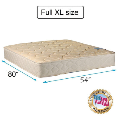 Chiro Gentle Firm Full XL Two-Sided Mattress Only with Mattress Cover Protector (Beige) - Orthopedic, Innerspring Coils, Long Lasting by Dream Solutions USA