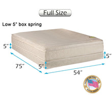 Load image into Gallery viewer, Comfort Pedic (Eurotop) PillowTop Firm Mattress &amp; Low 5&quot; Height Box Spring with Mattress Protector Included - Fully Assembled, Plush Knit Cover, Orthopedic by Dream Solutions USA (Full 54&quot;x75&quot;x11&quot;)