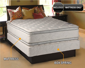 Serenity PillowTop Mattress Only - (Queen 60"x80"x12") Medium Soft Double-Sided Sleep System with Enhanced Cushion Support- Fully Assembled, Back Support, Longlasting by Dream Solutions USA