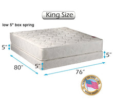 Load image into Gallery viewer, Legacy King Size (76&quot;x80&quot;x8&quot;) Mattress and Low Profile Box Spring Set - Fully Assembled, Good for Your Back, Long Lasting and 2 Sided by Dream Solutions USA