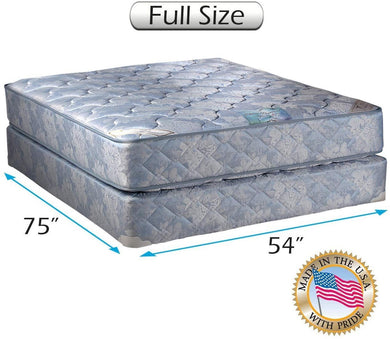 Dream Sleep Chiro Premier 2-Sided (Blue) Full Mattress Set with Mattress Cover Protector Included - Orthopedic, Back Support, Long Lasting by Dream Solutions USA