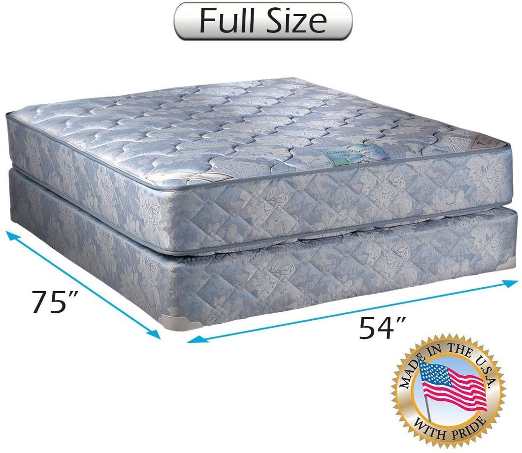 Dream Sleep Chiro Premier 2-Sided (Blue) Full Mattress Set with Mattress Cover Protector Included - Orthopedic, Back Support, Long Lasting by Dream Solutions USA