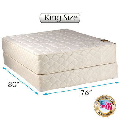 Dream Sleep Grandeur Deluxe Double-Sided Gentle Firm King Mattress and Box Spring Set with Bed Frame Included - Orthopedic Type, Spine Support, Luxury Height, Long Lasting Comfort
