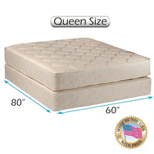Load image into Gallery viewer, Gentle Firm Comfort Two Sided Mattress - Queen 60"x80"x9" Mattress and Box Spring Set - Fully Assembled No Set Up Required, Longlasting, Good for Your Back, by Dream Solutions USA