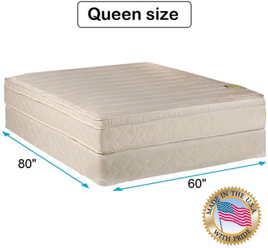 Dream Sleep Comfort Pedic Firm PillowTop Mattress Set with Bed Frame Included (Queen Size) - Sleep System with Enhanced Foam Encased Support, Orthopedic, Longlasting by Dream Solutions USA