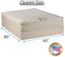 Load image into Gallery viewer, Dream Sleep Dreamy Collection Pillow Top (Eurotop) Queen Mattress Set with Mattress Cover Protector - Medium Firm, Innerspring Coils, Premium Edge Guards, Longlasting Comfort by Dream Solutions USA