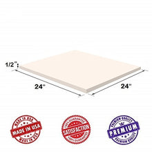 Load image into Gallery viewer, Dream Solutions USA Upholstery Visco Memory Foam Square Sheets 2 Pack (1/2&quot;x24&quot;x24&quot;, 2.5lb Regular Density) - Luxury Quality for Sofa, Cushions, Pillows, May Relieve Backaches &amp; Bed Sores
