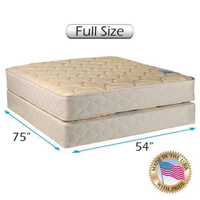 Chiro Premier Gentle Firm (Beige) Two-Sided Full Mattress Set with Mattress Cover Protector Included - Flippable, Fully Assembled, Orthopedic, Long Lasting by Dream Solutions USA