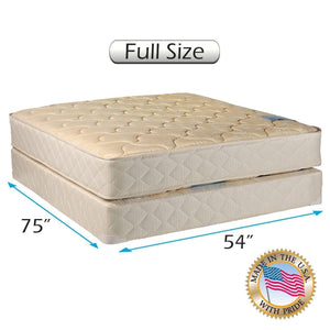 Chiro Premier Gentle Firm (Beige) Two-Sided Full Mattress Set with Mattress Cover Protector Included - Flippable, Fully Assembled, Orthopedic, Long Lasting by Dream Solutions USA