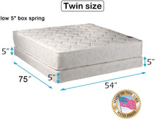 Load image into Gallery viewer, Dream Sleep Legacy Flippable Double-Sided Mattress and Low Height Box Spring Set with Bed Frame Included - Spine Support, Orthopedic, Long Lasting Comfort by Dream Solutions USA (King 76&quot;x80&quot;x8&quot;)