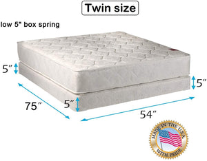 Dream Sleep Legacy Flippable Double-Sided Mattress and Low Height Box Spring Set with Bed Frame Included - Spine Support, Orthopedic, Long Lasting Comfort by Dream Solutions USA (King 76"x80"x8")